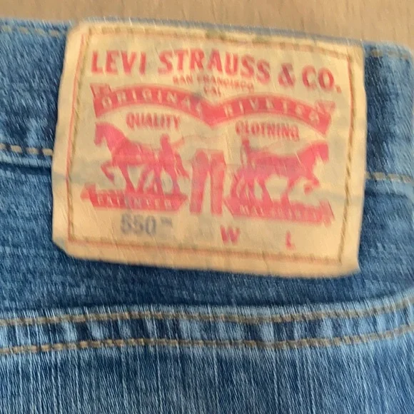 Relisted Levi’s 550 relaxed jean loose through thigh tapered leg cotton 38 46 50 - Picture 10 of 17
